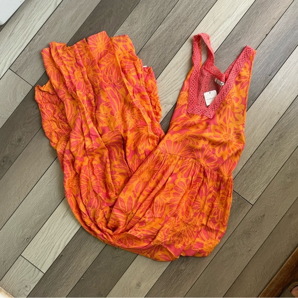 Free People Dresses & Skirts - Free People Imtimately Tiers For You Boho Floral Maxi Orange. Size: M. NWT